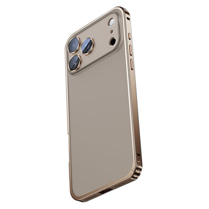 For iPhone 17 Pro Max Metal Clear Case Safety Lock Matte Anti-Fingerprint Back Cover