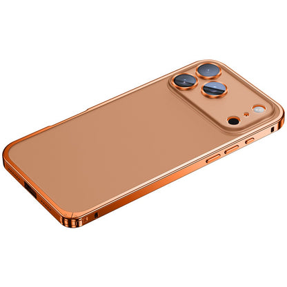 For iPhone 17 Pro Max Metal Clear Case Safety Lock Matte Anti-Fingerprint Back Cover