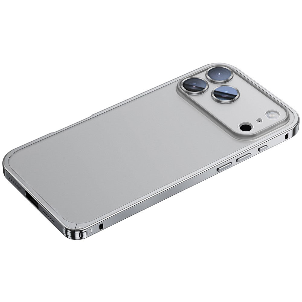 For iPhone 17 Pro Max Metal Clear Case Safety Lock Matte Anti-Fingerprint Back Cover