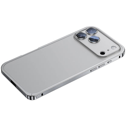 For iPhone 17 Pro Max Metal Clear Case Safety Lock Matte Anti-Fingerprint Back Cover