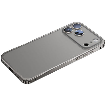 For iPhone 17 Pro Max Metal Clear Case Safety Lock Matte Anti-Fingerprint Back Cover