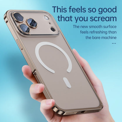 For iPhone 17 Pro Metal Clear Case Compatible with MagSafe Safety Lock Back Cover