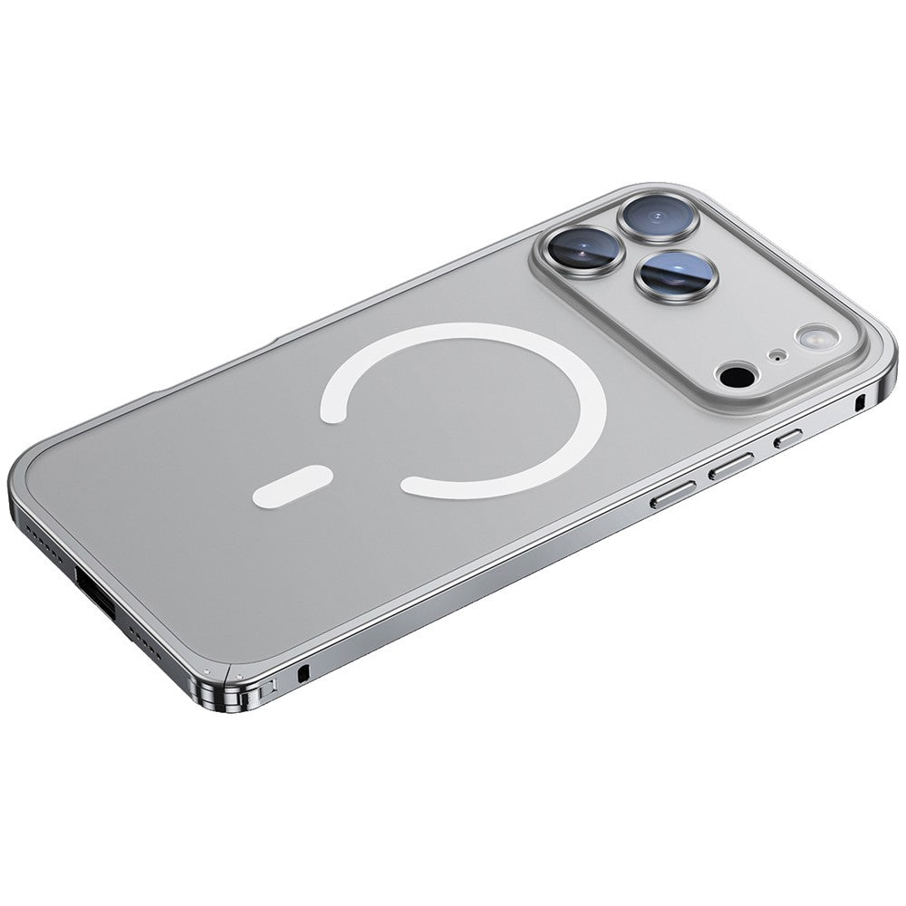 For iPhone 17 Pro Metal Clear Case Compatible with MagSafe Safety Lock Back Cover