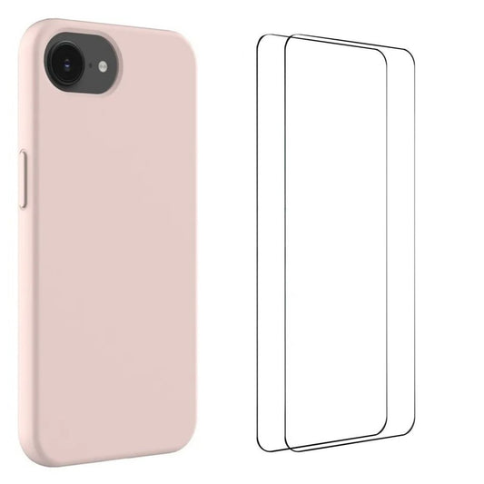 WANLONFENG For iPhone 17e / 16e Phone Case  GJ Series Liquid Silicone TPU Cover Large Cutouts with 2Pcs Screen Film