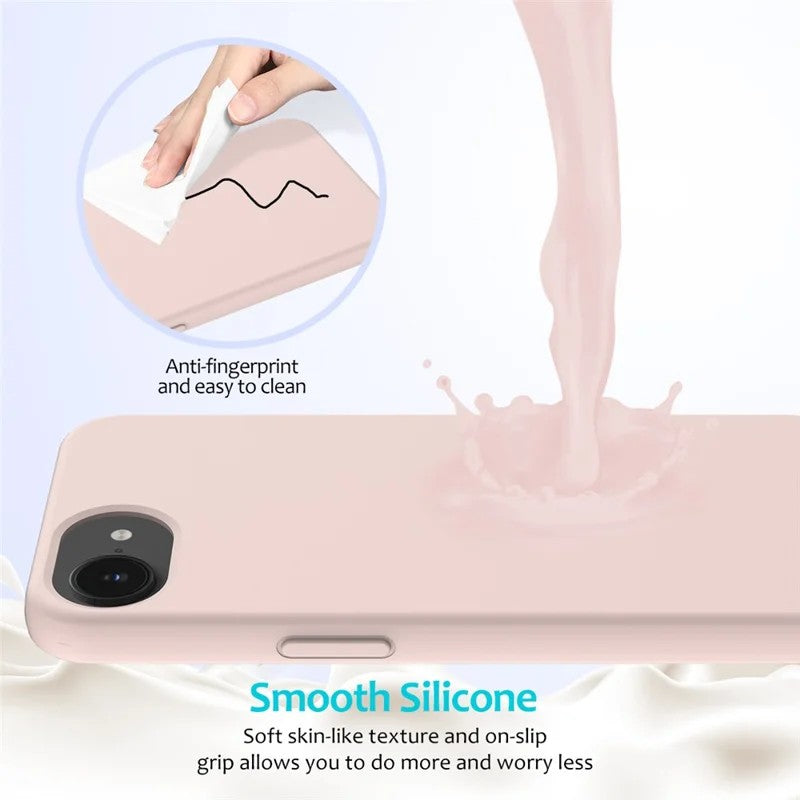 WANLONFENG For iPhone 17e / 16e Phone Case  GJ Series Liquid Silicone TPU Cover Large Cutouts with 2Pcs Screen Film
