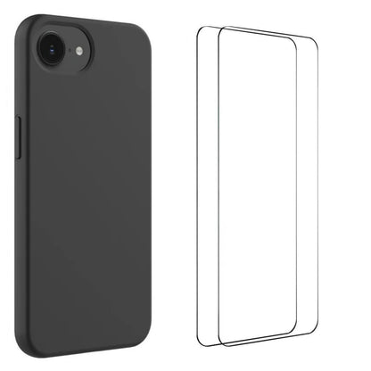 WANLONFENG For iPhone 17e / 16e Phone Case  GJ Series Liquid Silicone TPU Cover Large Cutouts with 2Pcs Screen Film