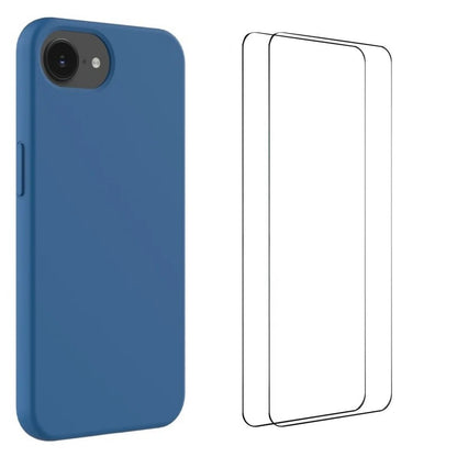 WANLONFENG For iPhone 17e / 16e Phone Case  GJ Series Liquid Silicone TPU Cover Large Cutouts with 2Pcs Screen Film