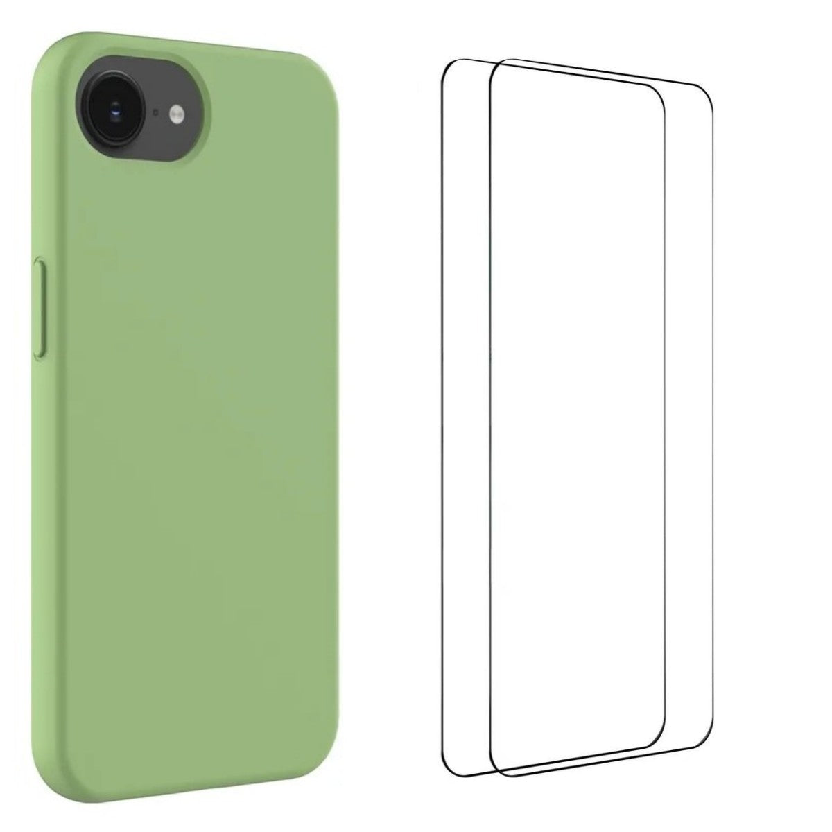 WANLONFENG For iPhone 17e / 16e Phone Case  GJ Series Liquid Silicone TPU Cover Large Cutouts with 2Pcs Screen Film