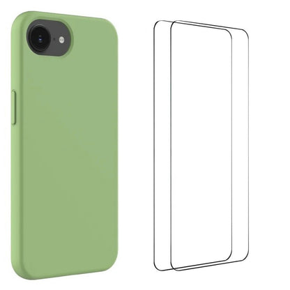 WANLONFENG For iPhone 17e / 16e Phone Case  GJ Series Liquid Silicone TPU Cover Large Cutouts with 2Pcs Screen Film
