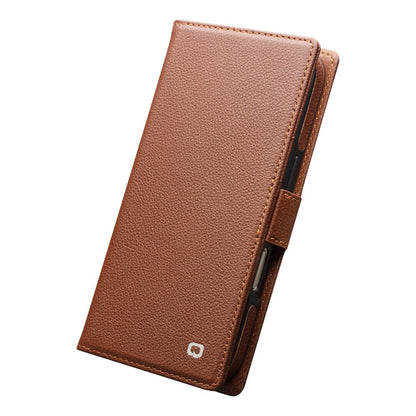 QIALINO For iPhone 17 Pro Max Detachable Wallet Case Compatible with MagSafe Genuine Cow Leather Phone Cover