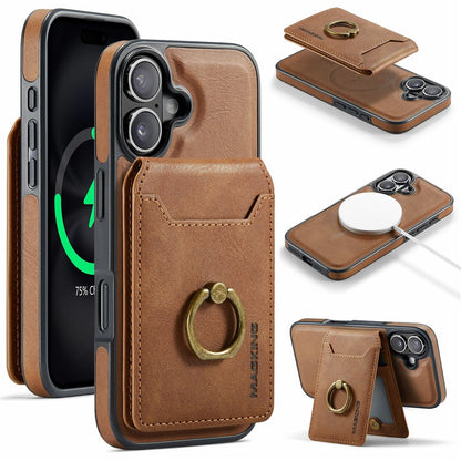 MAGKING K1 Series For iPhone 17 Magnetic Case PC + TPU + PU Phone Cover with Card Holder