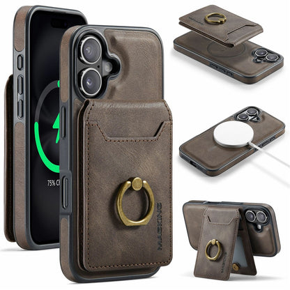 MAGKING K1 Series For iPhone 17 Magnetic Case PC + TPU + PU Phone Cover with Card Holder