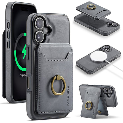 MAGKING K1 Series For iPhone 17 Magnetic Case PC + TPU + PU Phone Cover with Card Holder