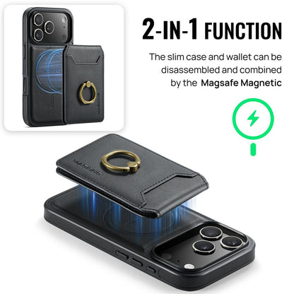 MAGKING K1 Series For 18 Pro / 17 Pro Magnetic Case PC + TPU + PU Phone Cover with Card Holder