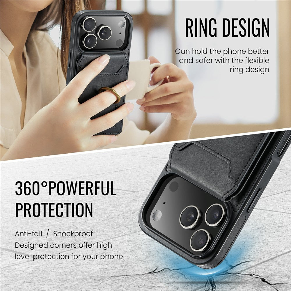 MAGKING K1 Series For 18 Pro / 17 Pro Magnetic Case PC + TPU + PU Phone Cover with Card Holder