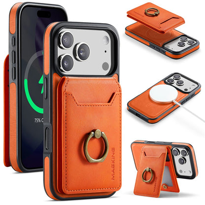 MAGKING K1 Series For 18 Pro / 17 Pro Magnetic Case PC + TPU + PU Phone Cover with Card Holder
