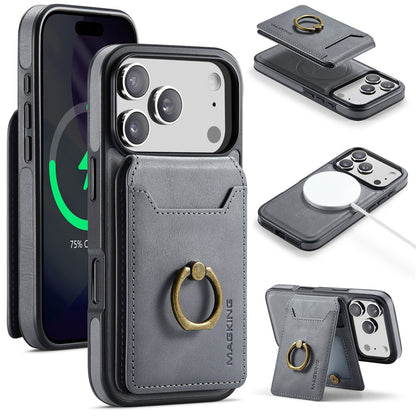 MAGKING K1 Series For 18 Pro / 17 Pro Magnetic Case PC + TPU + PU Phone Cover with Card Holder