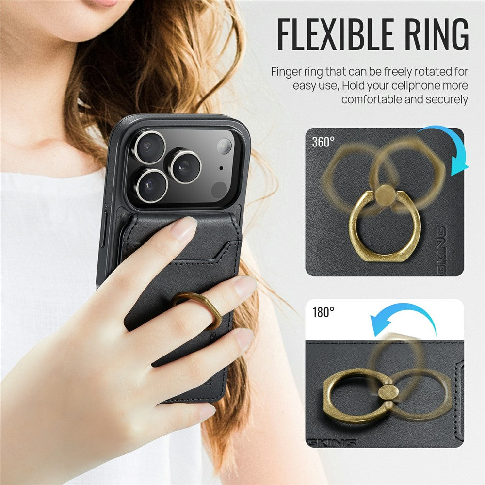 MAGKING K1 Series For iPhone 17 Pro Max Magnetic Case PC + TPU + PU Phone Cover with Card Holder