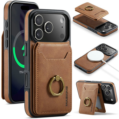 MAGKING K1 Series For iPhone 17 Pro Max Magnetic Case PC + TPU + PU Phone Cover with Card Holder