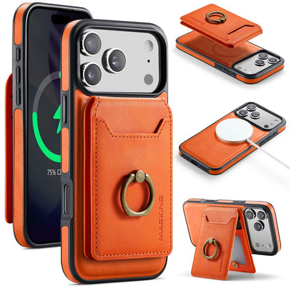 MAGKING K1 Series For iPhone 17 Pro Max Magnetic Case PC + TPU + PU Phone Cover with Card Holder