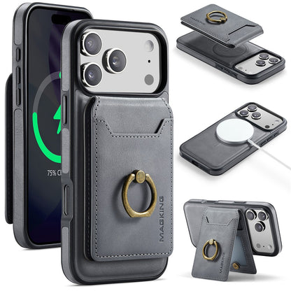MAGKING K1 Series For iPhone 17 Pro Max Magnetic Case PC + TPU + PU Phone Cover with Card Holder