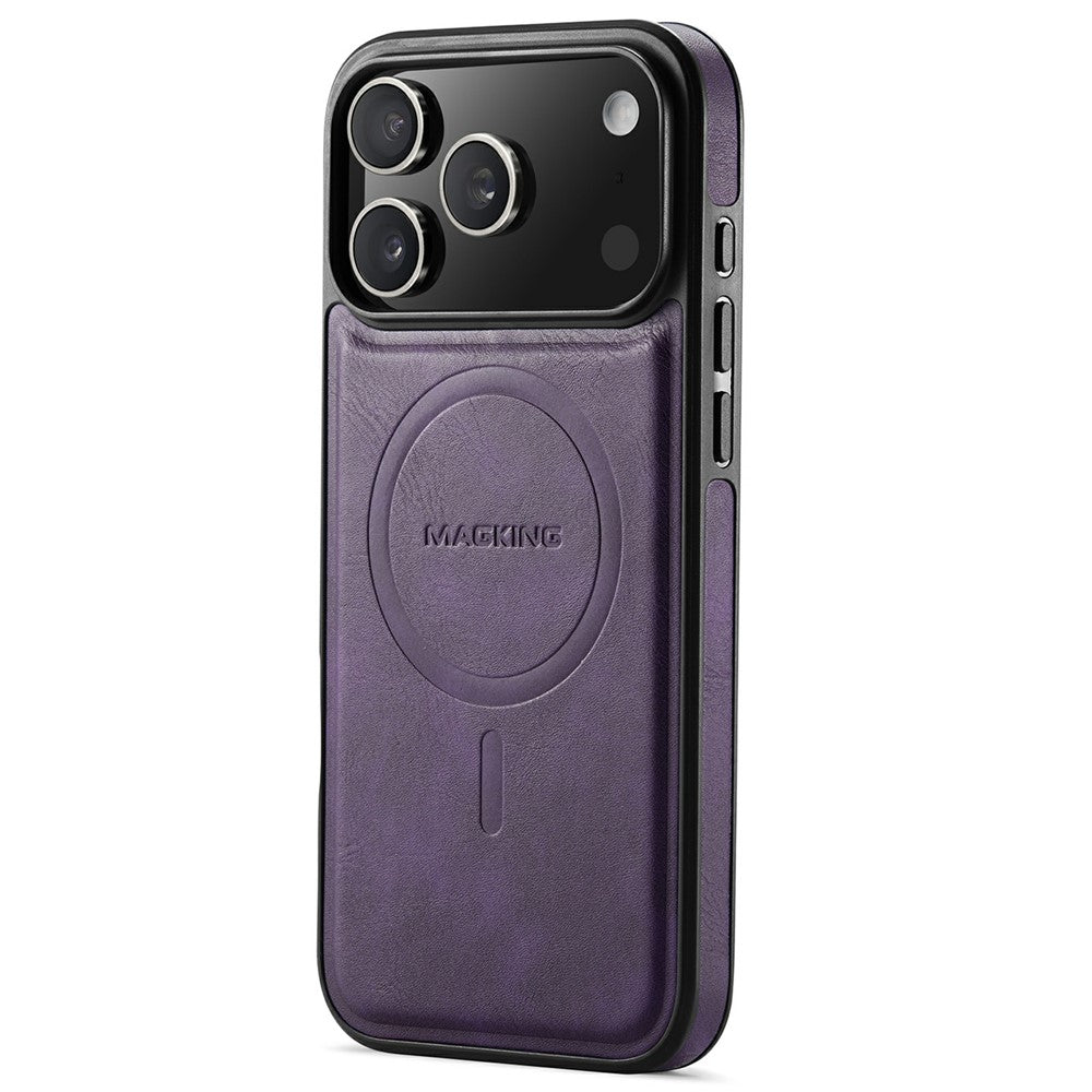 MAGKING K1 Series For iPhone 17 Pro Max Magnetic Case PC + TPU + PU Leather Phone Cover