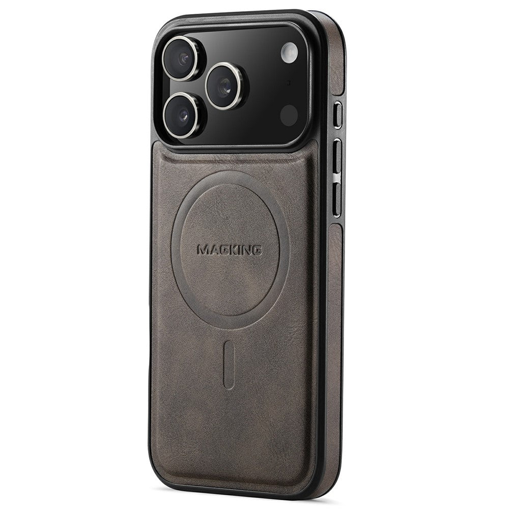 MAGKING K1 Series For iPhone 17 Pro Max Magnetic Case PC + TPU + PU Leather Phone Cover