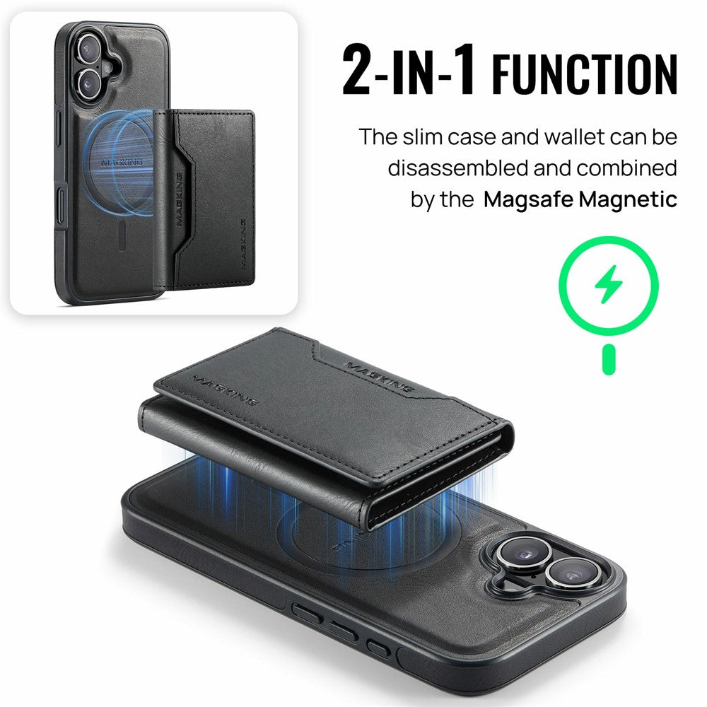 MAGKING K2 Series For iPhone 17 Case Compatible with MagSafe PC + TPU + PU Phone Cover
