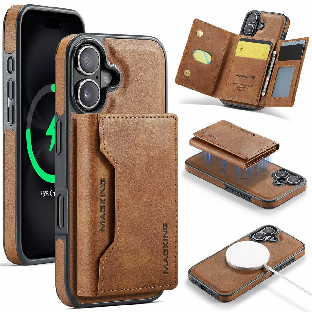 MAGKING K2 Series For iPhone 17 Case Compatible with MagSafe PC + TPU + PU Phone Cover