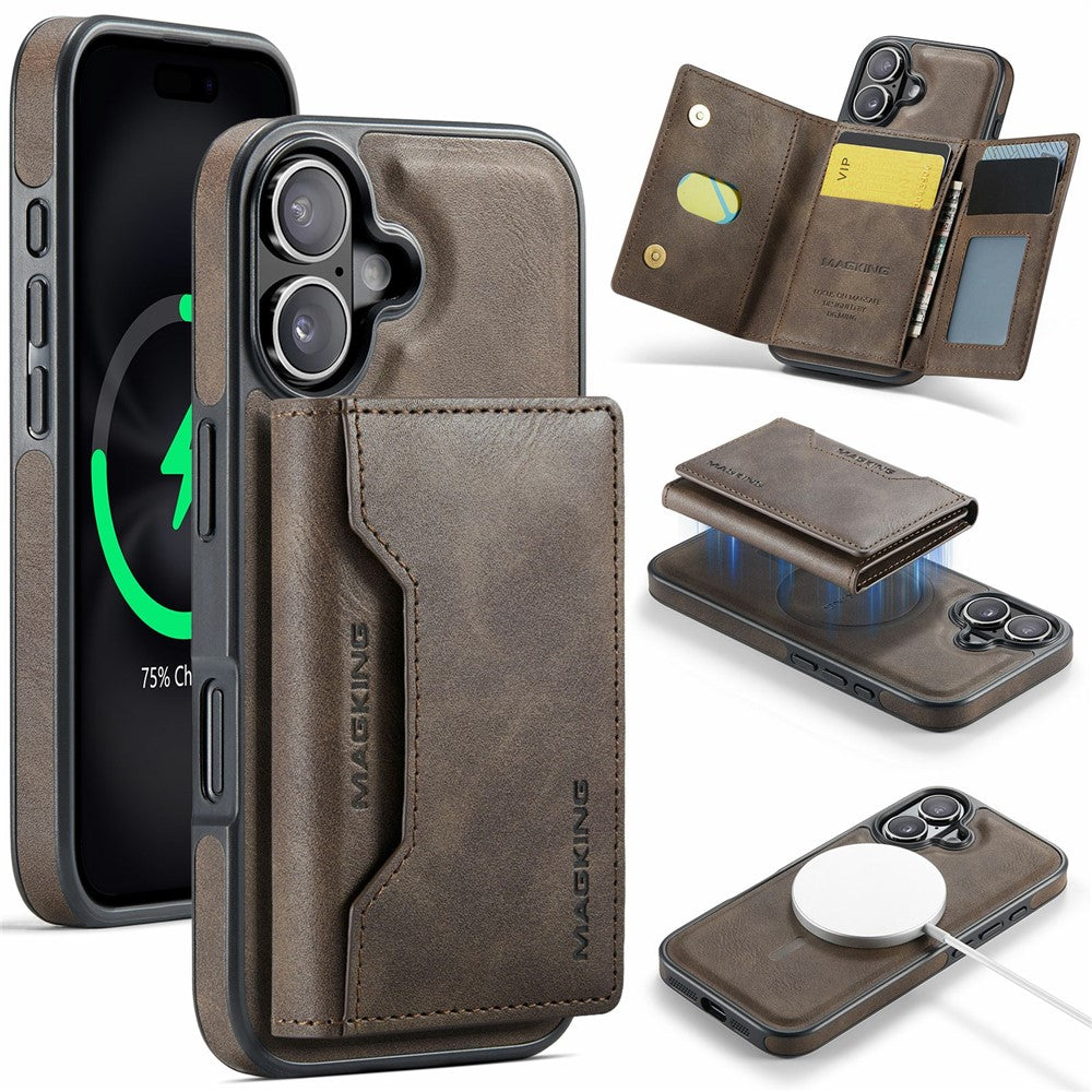 MAGKING K2 Series For iPhone 17 Case Compatible with MagSafe PC + TPU + PU Phone Cover