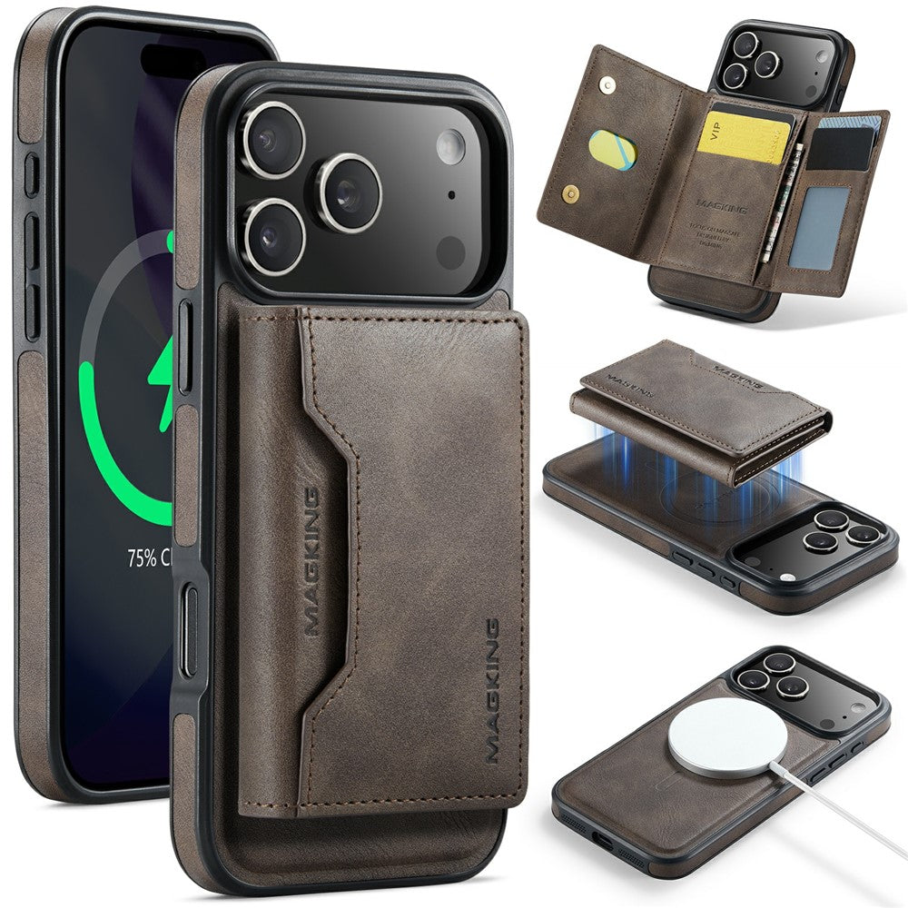 MAGKING K2 Series For iPhone 17 Pro Max Case Compatible with MagSafe PC + TPU + PU Phone Cover