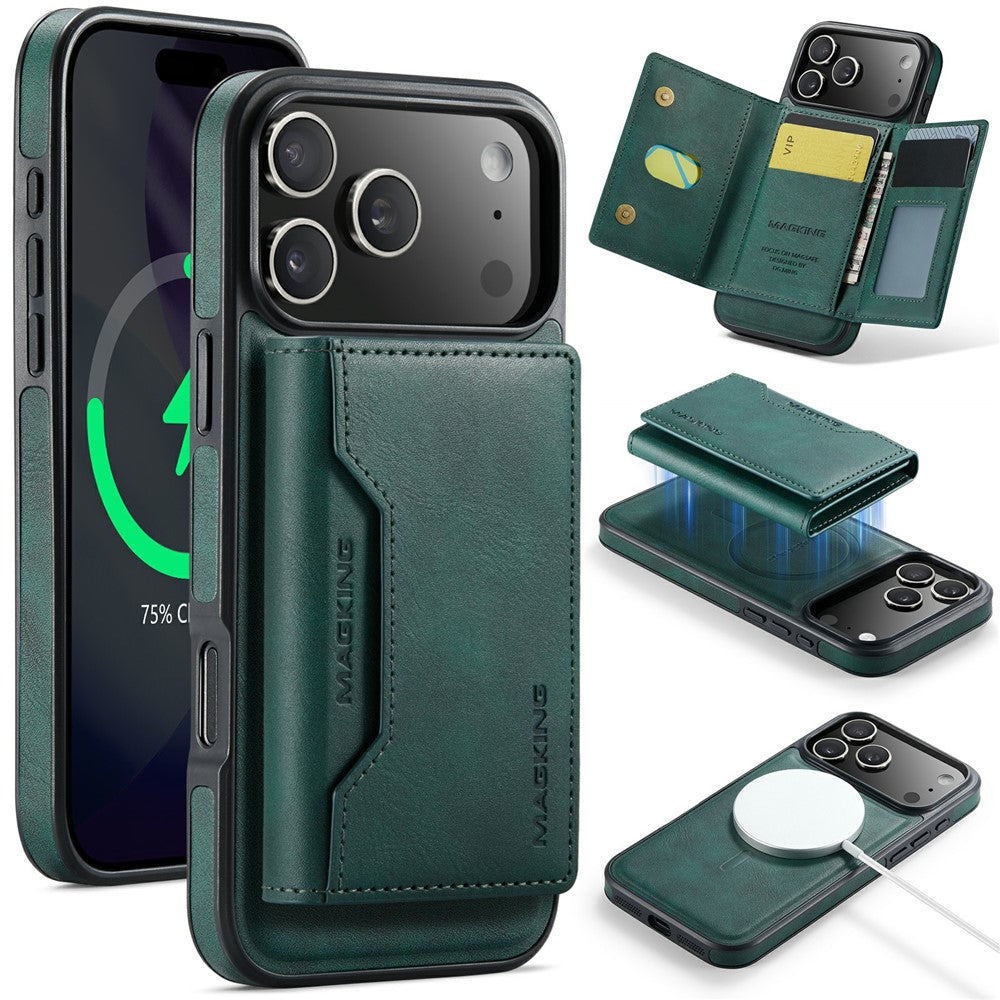 MAGKING K2 Series For iPhone 17 Pro Max Case Compatible with MagSafe PC + TPU + PU Phone Cover