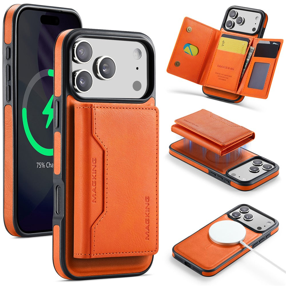 MAGKING K2 Series For iPhone 17 Pro Max Case Compatible with MagSafe PC + TPU + PU Phone Cover