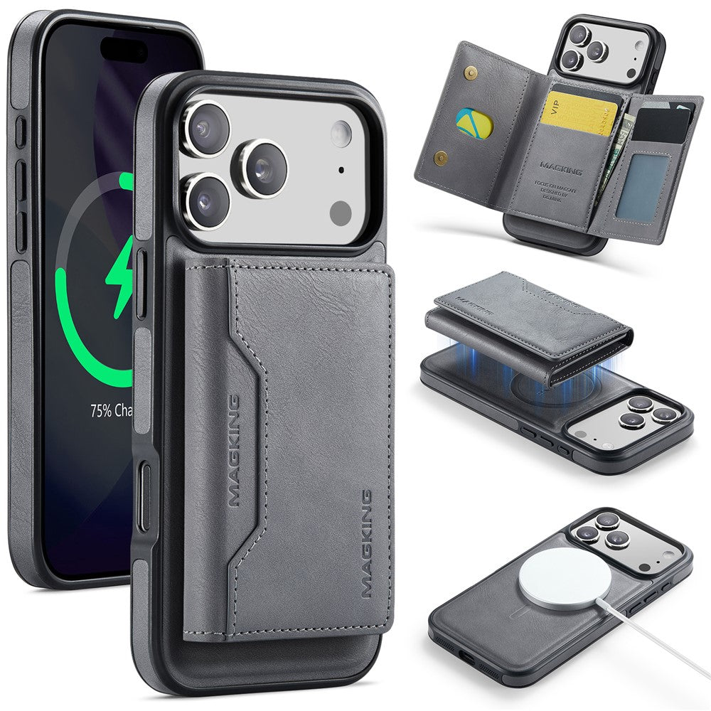 MAGKING K2 Series For iPhone 17 Pro Max Case Compatible with MagSafe PC + TPU + PU Phone Cover