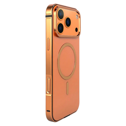 For iPhone 17 Pro Max Case Metal TPU Frame PC Back Phone Cover Compatible with MagSafe