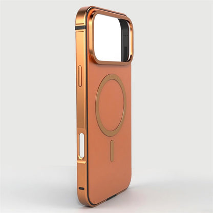 For iPhone 17 Pro Max Case Metal TPU Frame PC Back Phone Cover Compatible with MagSafe