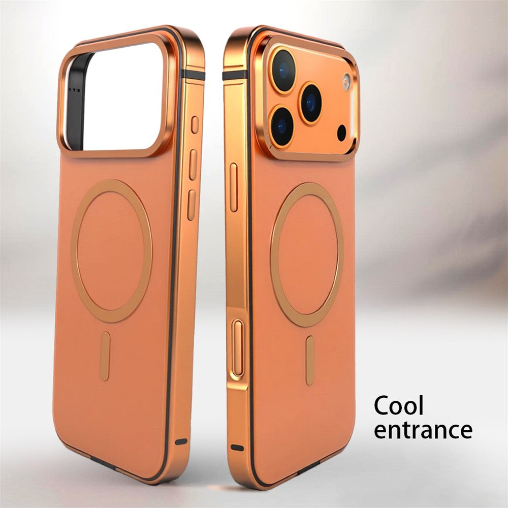 For iPhone 17 Pro Max Case Metal TPU Frame PC Back Phone Cover Compatible with MagSafe