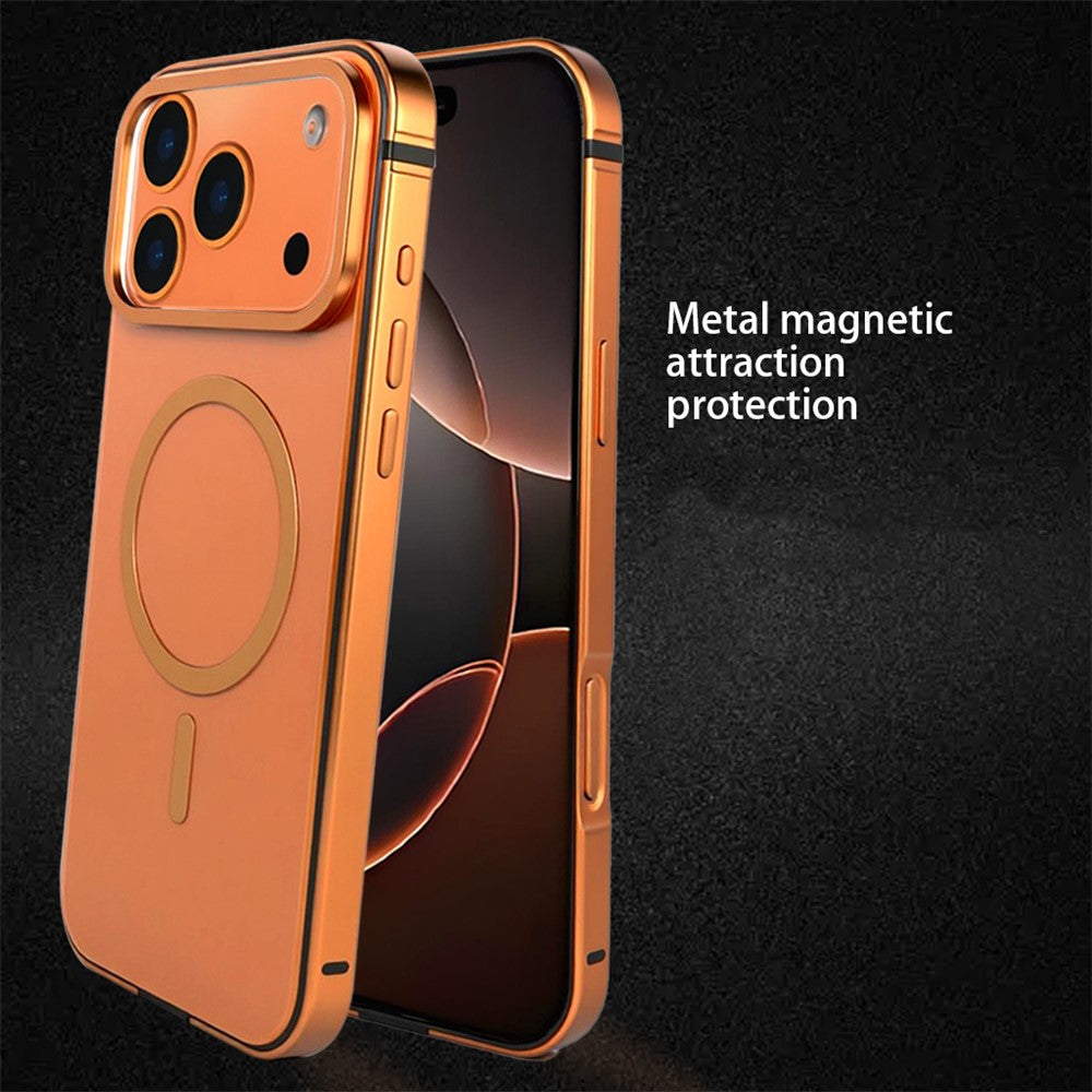 For iPhone 17 Pro Max Case Metal TPU Frame PC Back Phone Cover Compatible with MagSafe
