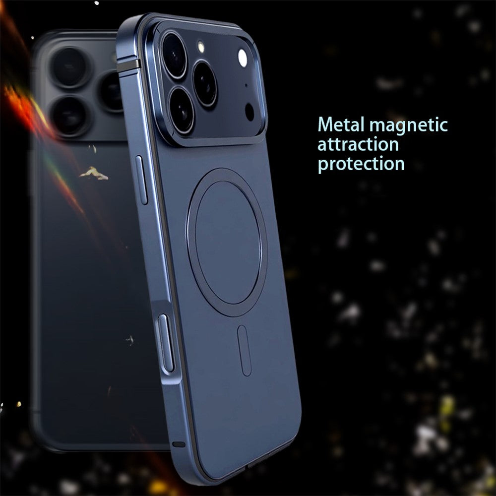 For iPhone 17 Pro Max Case Metal TPU Frame PC Back Phone Cover Compatible with MagSafe