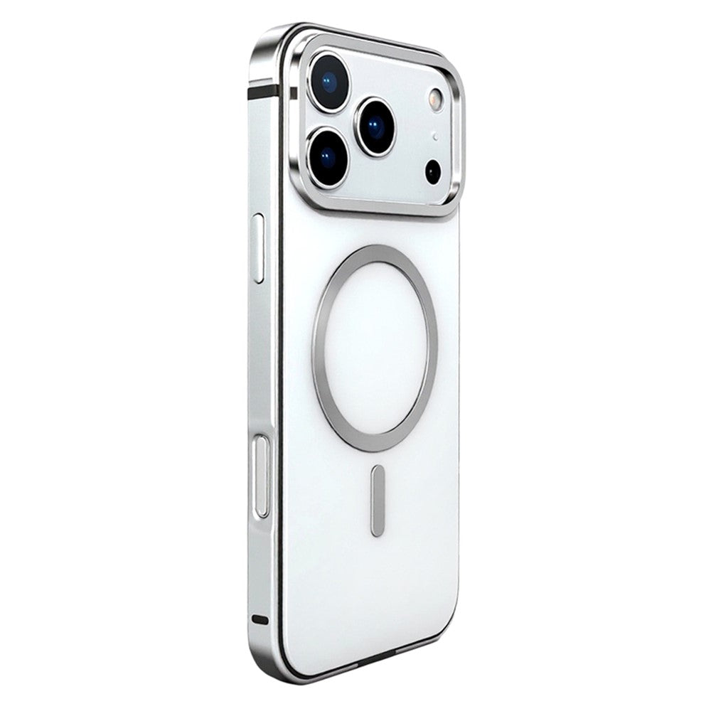 For iPhone 17 Pro Max Case Metal TPU Frame PC Back Phone Cover Compatible with MagSafe
