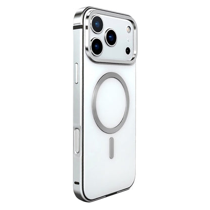 For iPhone 17 Pro Max Case Metal TPU Frame PC Back Phone Cover Compatible with MagSafe