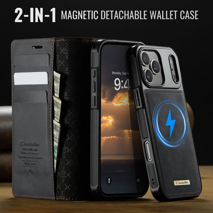 CASEME For iPhone 17 Pro Case  C49 Compatible with MagSafe RFID Blocking Detachable Wallet Leather Phone Cover