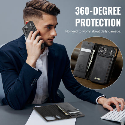 CASEME For iPhone 17 Pro Case  C49 Compatible with MagSafe RFID Blocking Detachable Wallet Leather Phone Cover