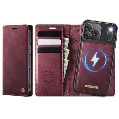 CASEME For iPhone 17 Pro Case  C49 Compatible with MagSafe RFID Blocking Detachable Wallet Leather Phone Cover