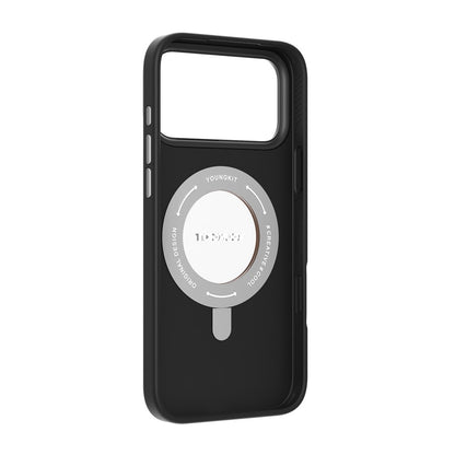 YOUNGKIT For iPhone 17 Pro Case Rotating Kickstand Shockproof TPU + PU Leather Phone Back Cover