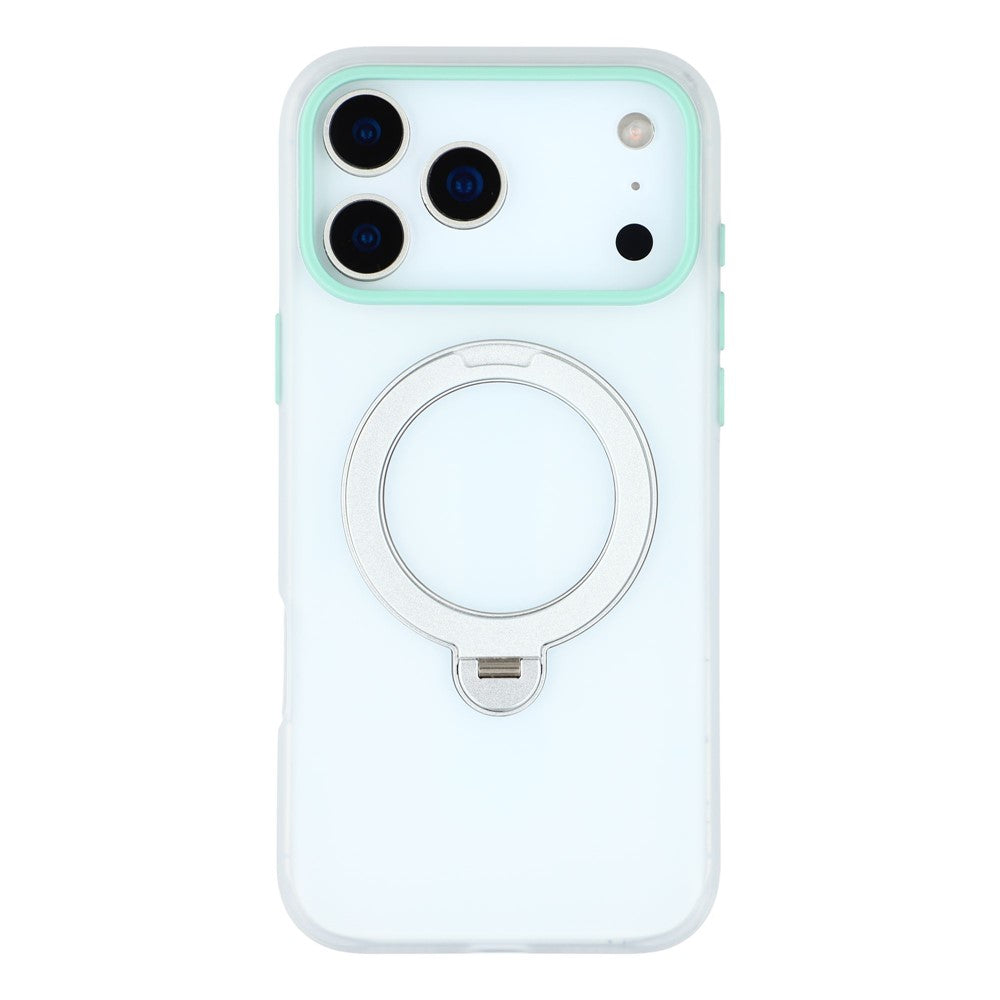 KIGC For iPhone 17 Pro Max Case Rotating Kickstand PC + TPU Anti Drop Phone Back Cover