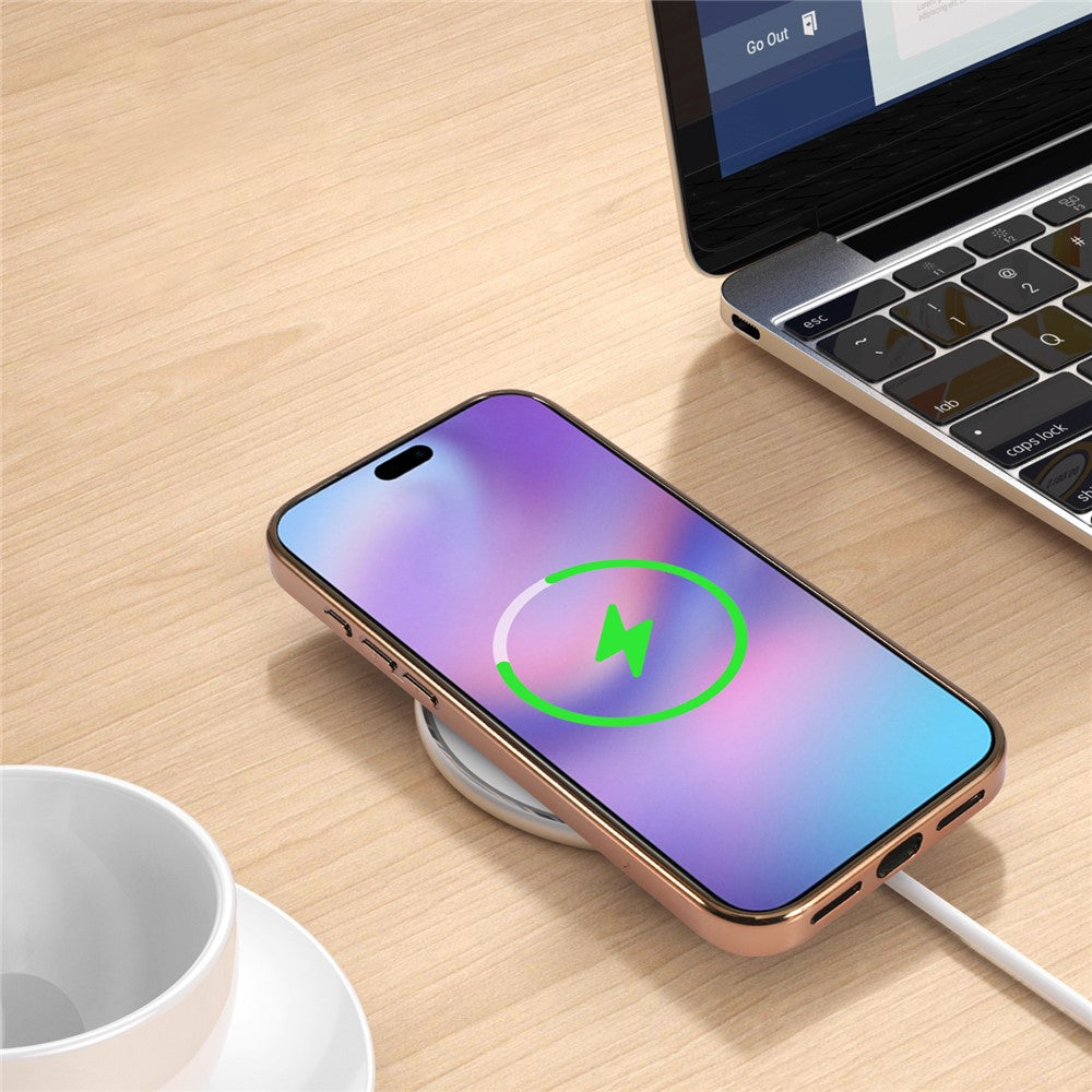 For iPhone 18 Pro / 17 Pro Magnetic Phone Case Glitter Electroplated TPU Frame PC Back Cover