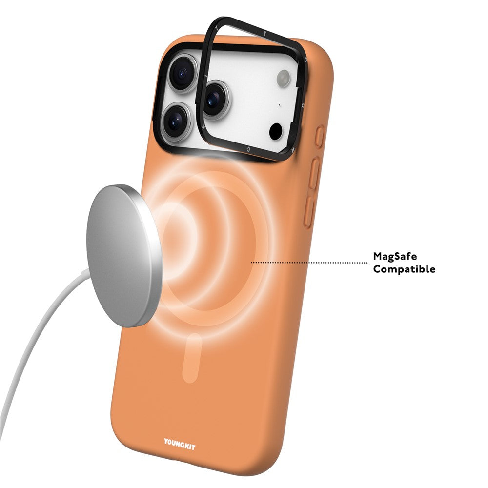 YOUNGKIT For iPhone 17 Pro Case Compatible with MagSafe Lens Kickstand Silicone Phone Cover