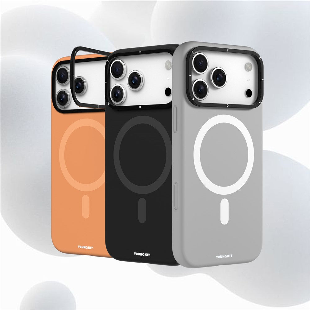 YOUNGKIT For iPhone 17 Pro Case Compatible with MagSafe Lens Kickstand Silicone Phone Cover