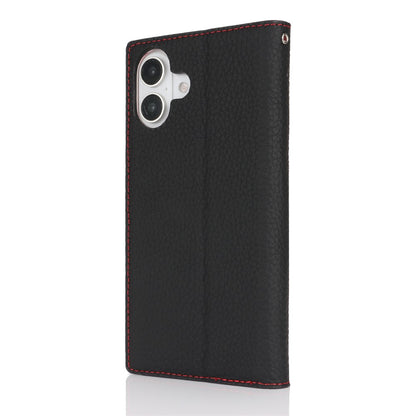 For iPhone 17 Wallet Case Genuine Cow Leather Phone Cover Litchi Texture